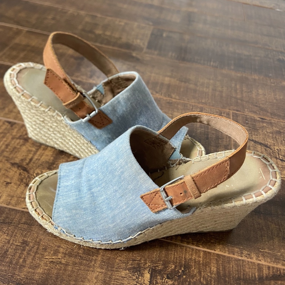 Toms Jean Skirt + Twine Wedges Size 9 "Monica Wedge Heel"